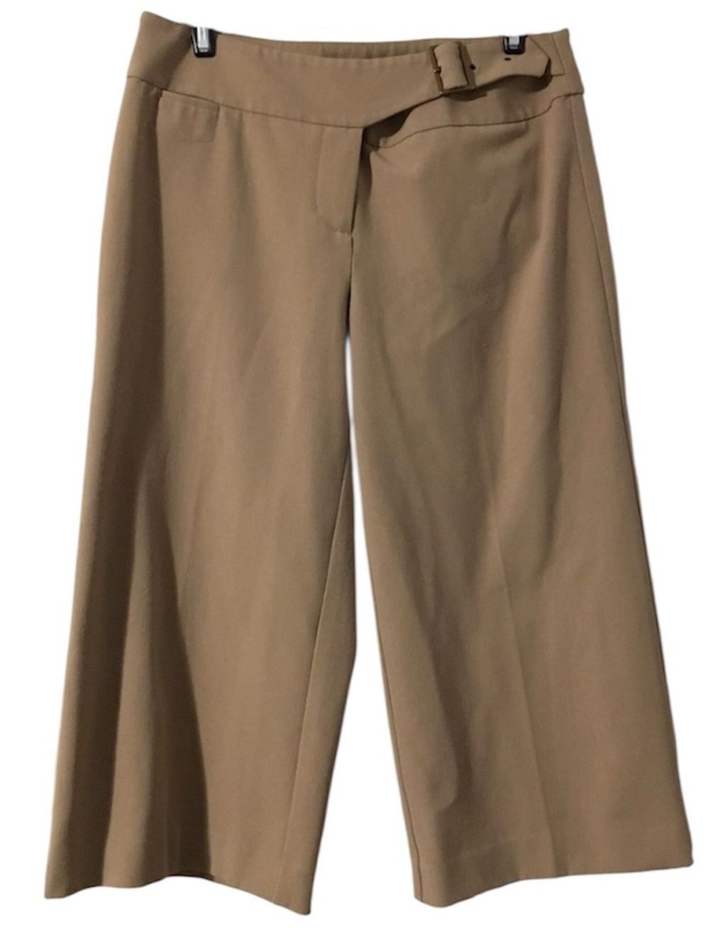 Ann Taylor LOFT Marissa Wide-Leg Belted Gauchos Coulottes in Camel Tan Size 4